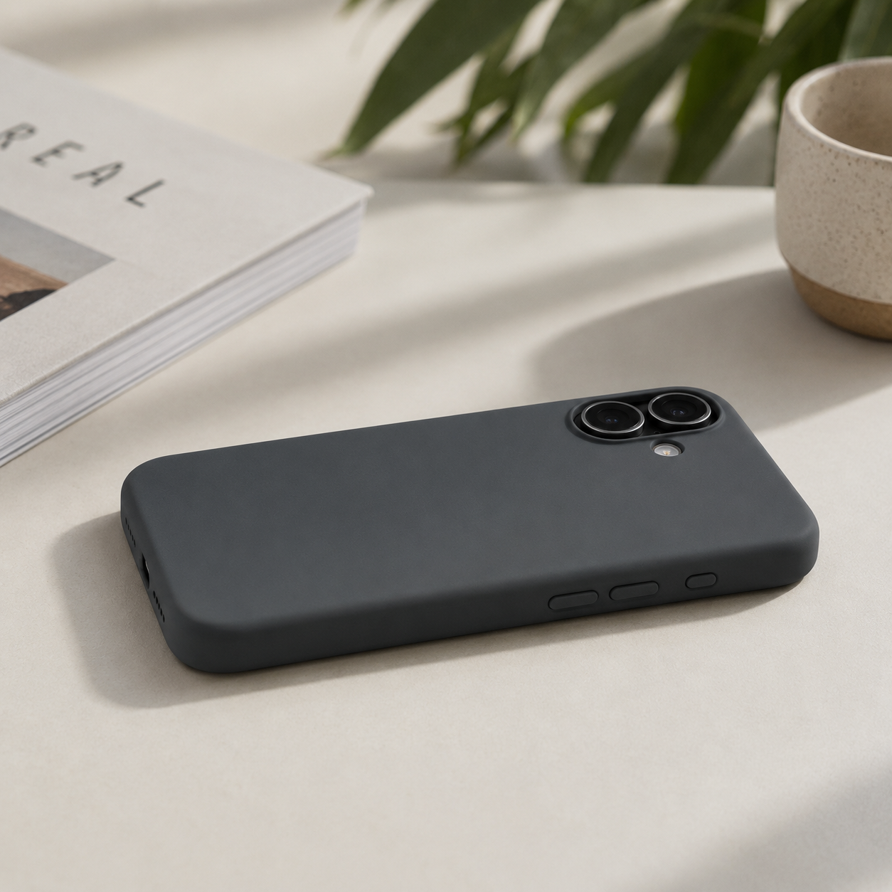 Black Liquid Silicone Case For Apple iPhone Models