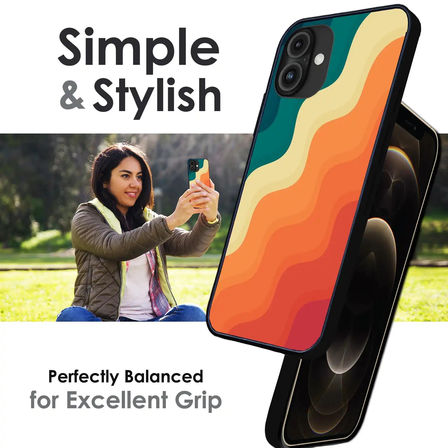 'Retro Waves - Glossy Metal Silicone Case For Apple iPhone Infographic