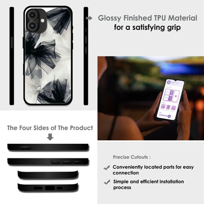 'Satin Bows - Glossy Metal Silicone Case For Apple iPhone Infographic