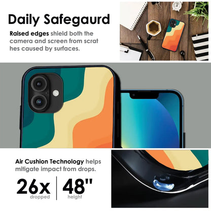 'Retro Waves - Glossy Metal Silicone Case For Apple iPhone Infographic