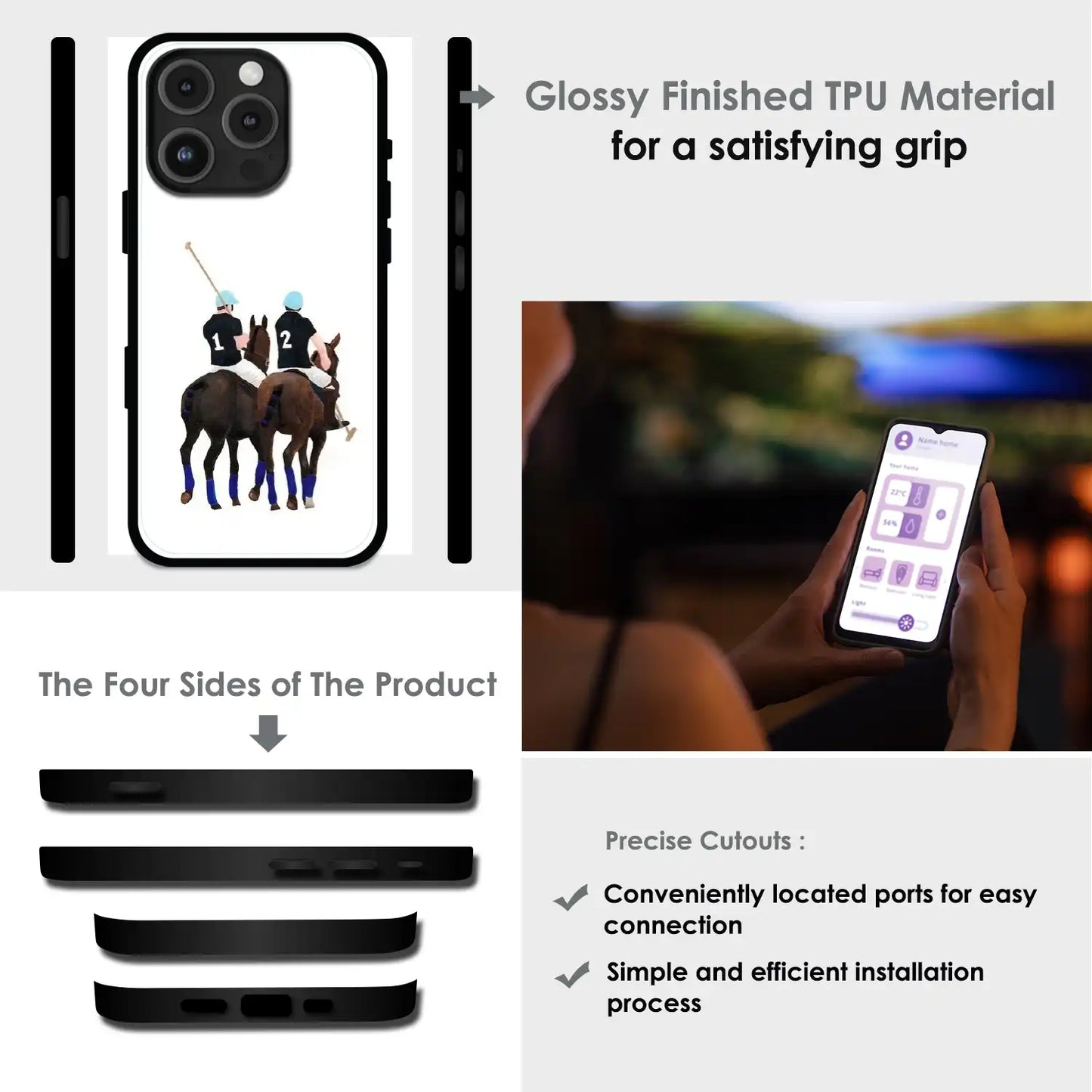 Polo Riders - Glossy Metal Silicone Case For Apple iPhone Infographic