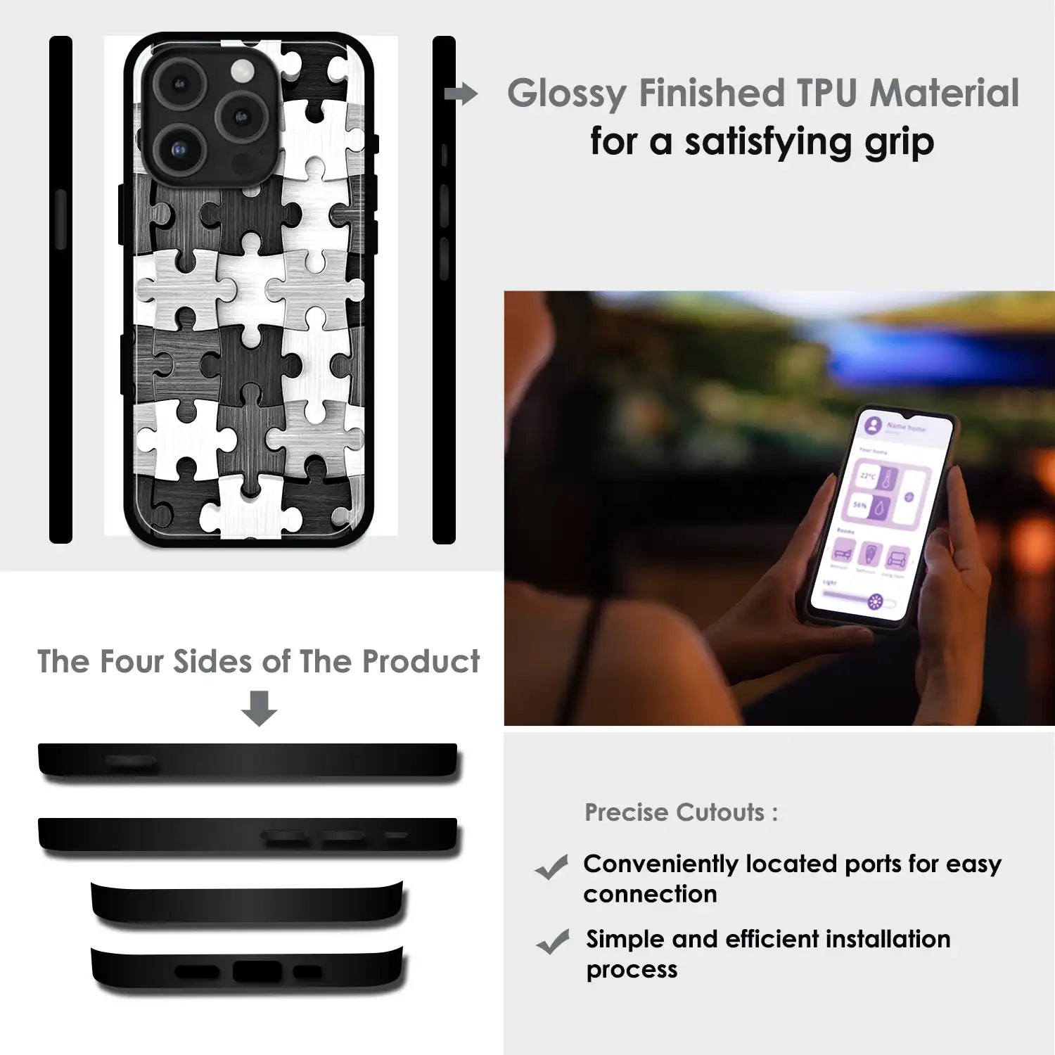 Maze - Glossy Metal Silicone Case For Apple iPhone Infographic