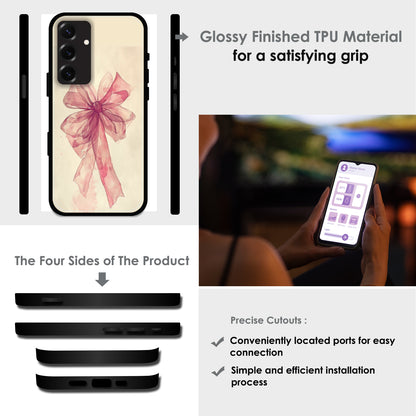 Pretty Pink Bows - Glossy Metal Silicone Cases for Samsung