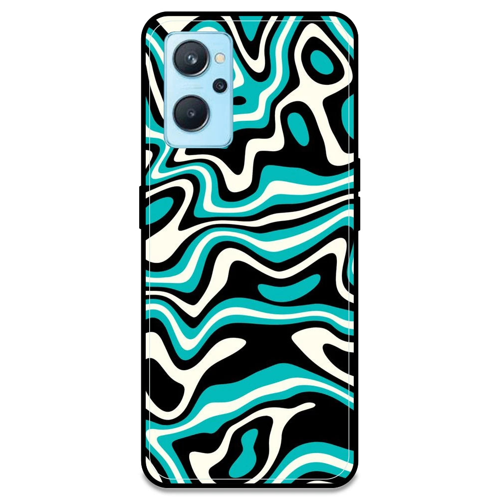 Blue & Black Waves - Armor Case For Realme Models Realme 9i 4G