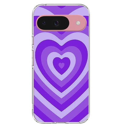 Purple Hearts - Printed Silicone Case For Google Pixel Infographic