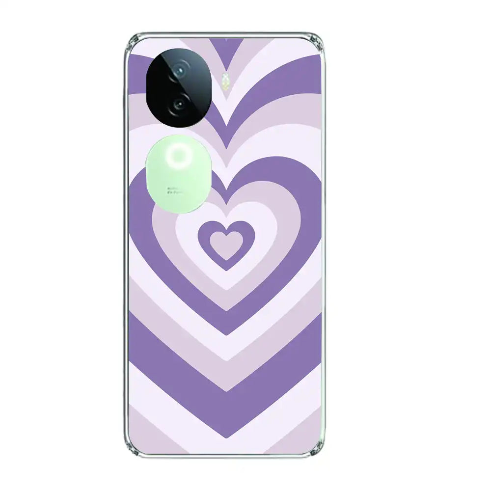 Dark Purple Hearts - Printed Silicone Case For IQOO Infographic