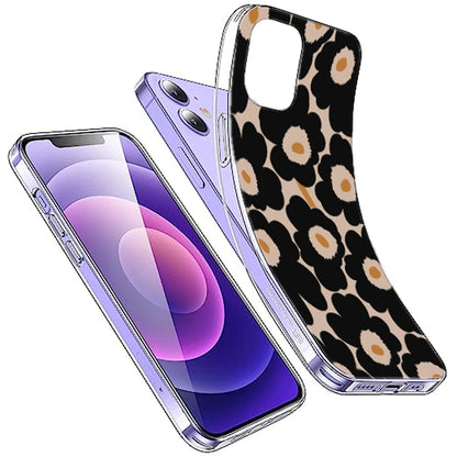 Bold Black Daisy Bloom - Printed Silicone Case For Apple iPhone Infographic
