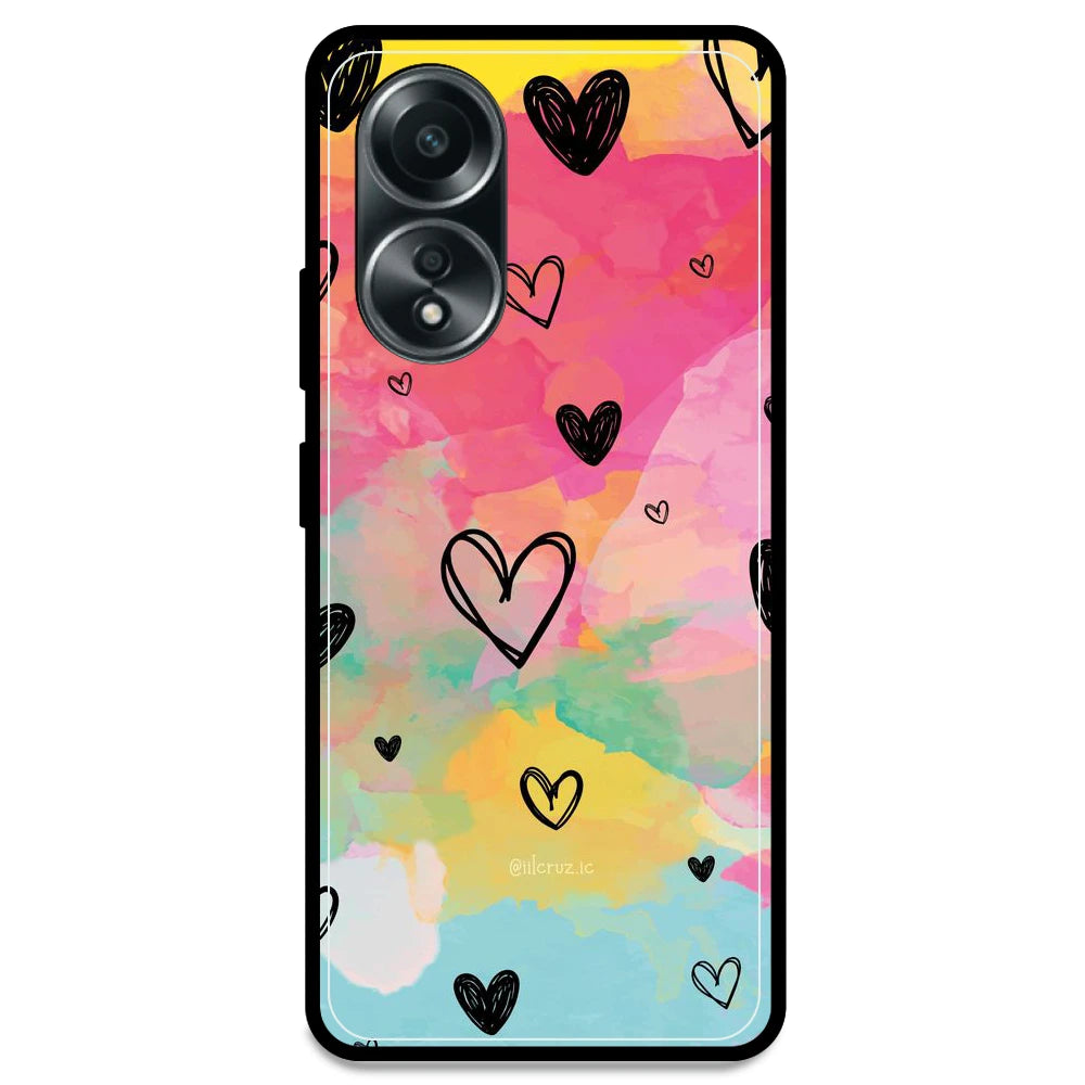 Hearts - Armor Case For Oppo Models Oppo A58