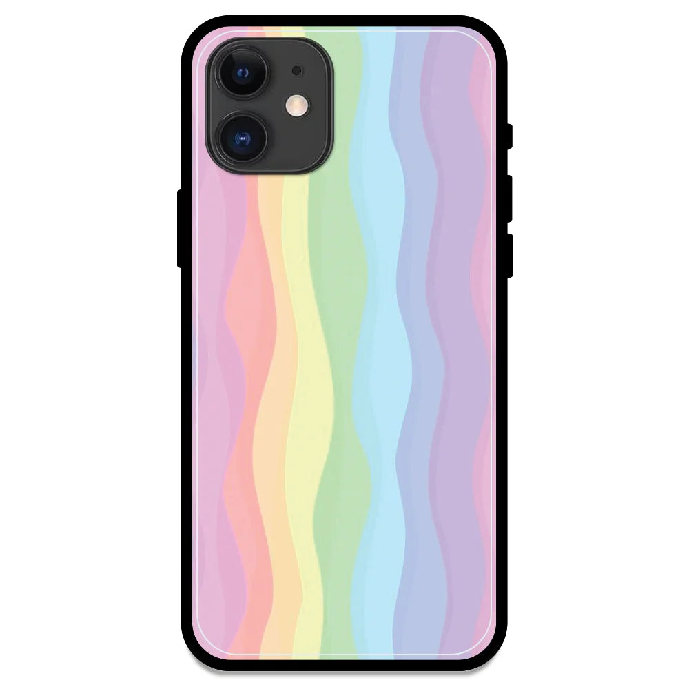 Pastel Rainbows - Glossy Metal Silicone Case For Apple iPhone 12 Mini Models