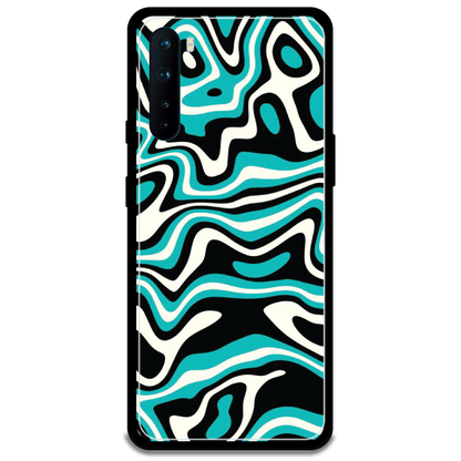Blue & Black Waves Armor Case OnePlus Nord