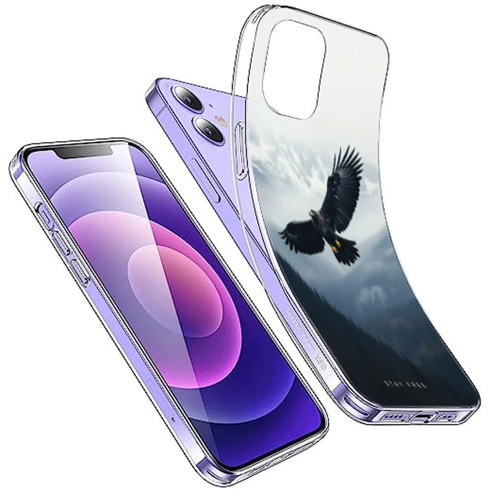 Stay Free Eagle Flight - Printed Silicone Case For Apple iPhone Infographic
