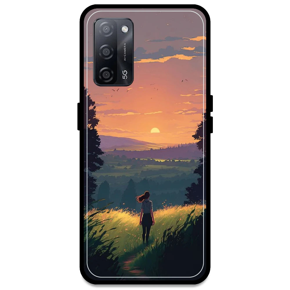 Girl & The Mountains - Armor Case For Oppo Models Oppo A53s 5G