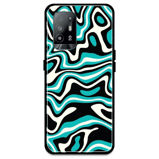 Blue & Black Waves - Armor Case For Oppo Models Oppo A94 5G