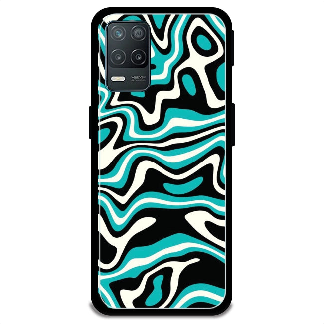 Blue & Black Waves - Armor Case For Realme Models Realme 8 5G