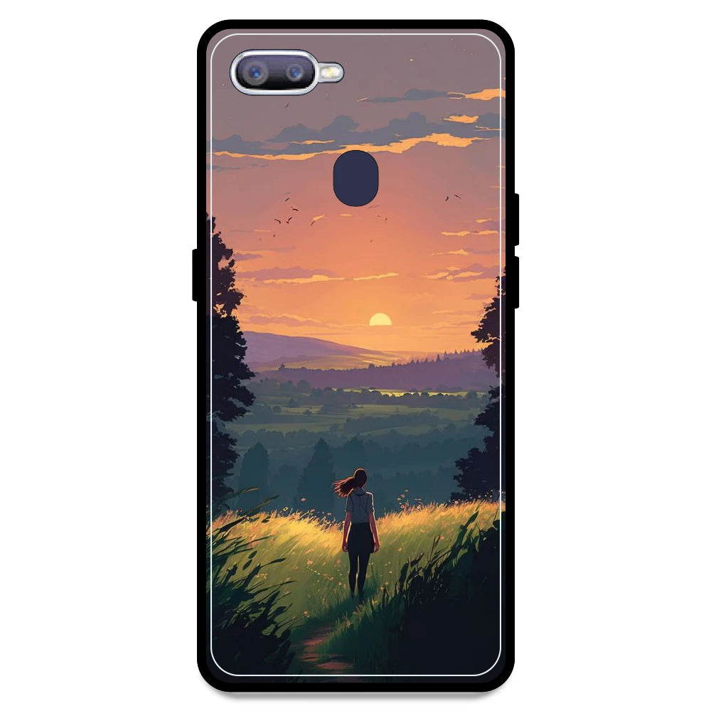 Girl & The Mountains - Armor Case For Oppo Models Oppo F9 Pro