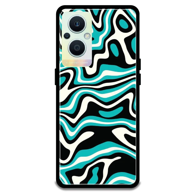 Blue & Black Waves - Armor Case For Oppo Models Oppo F21 Pro 5G