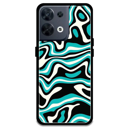 Blue & Black Waves - Armor Case For Oppo Models Oppo Reno 8 5G