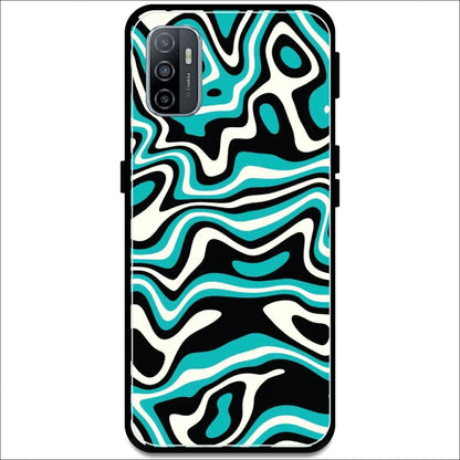 Blue & Black Waves - Armor Case For Oppo Models Oppo A53 2020