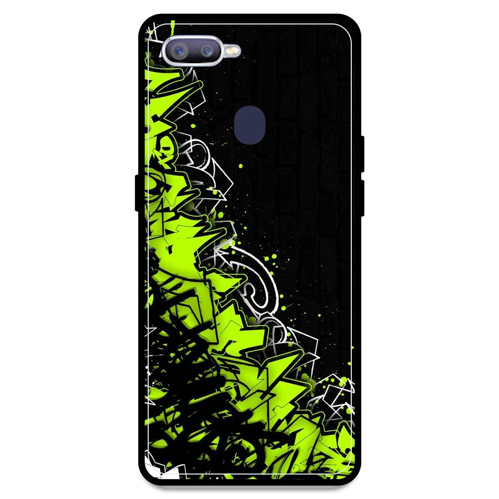 Green Graffiti - Armor Case For Oppo Models Oppo F9 Pro