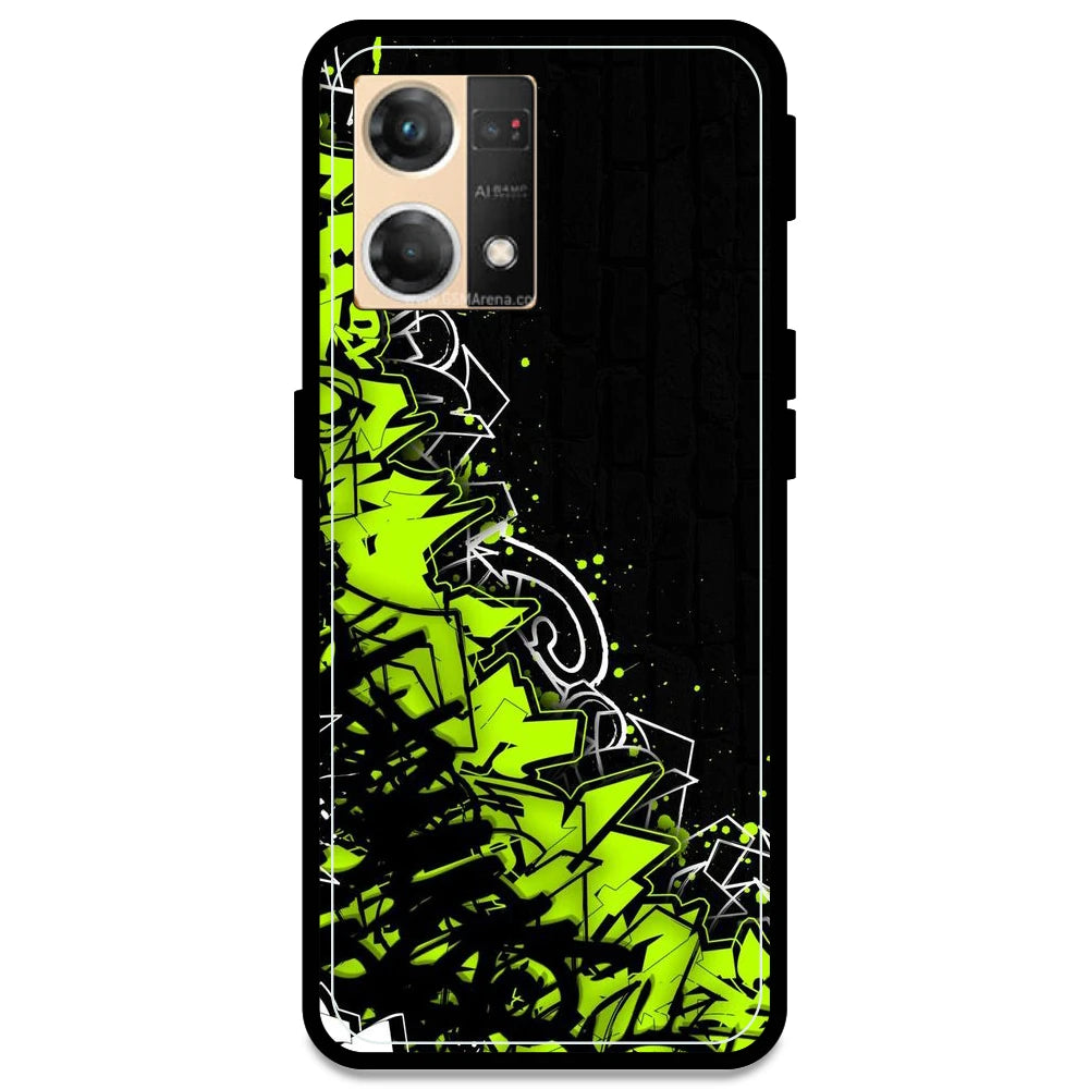 Green Graffiti - Armor Case For Oppo Models Oppo F21 Pro 4G