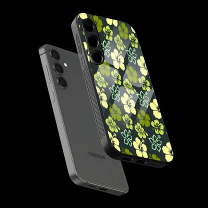 Green Hibiscus - Glass Case For Samsung Galaxy Infographic