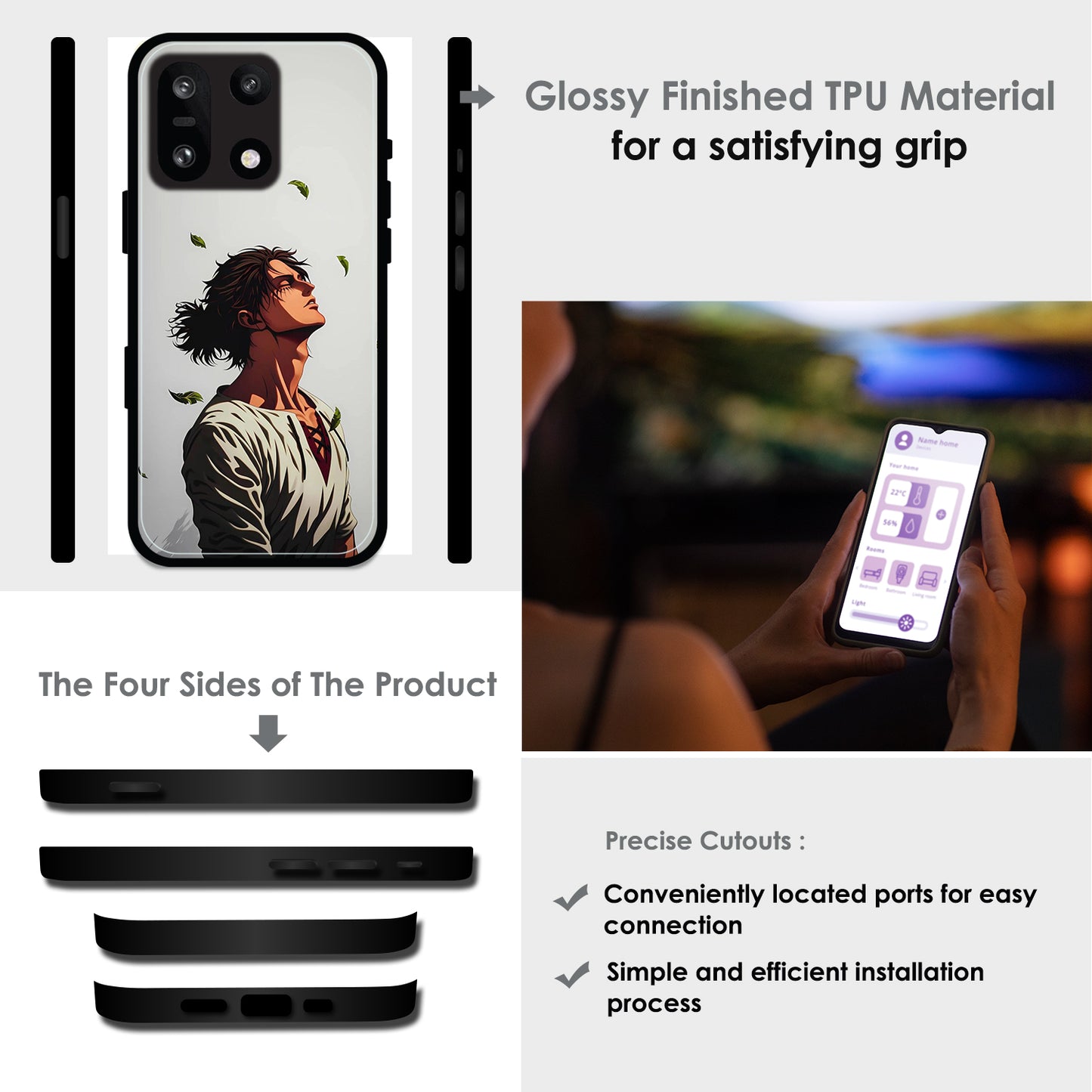 Anime Wanderer Aesthetic - Glossy Metal Silicone Cases for OnePlus Models