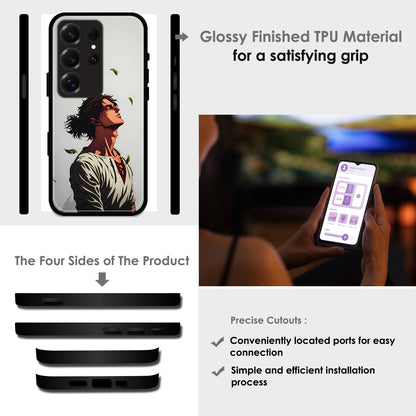 Anime Wanderer Aesthetic - Glossy Metal Silicone Cases for Samsung Models