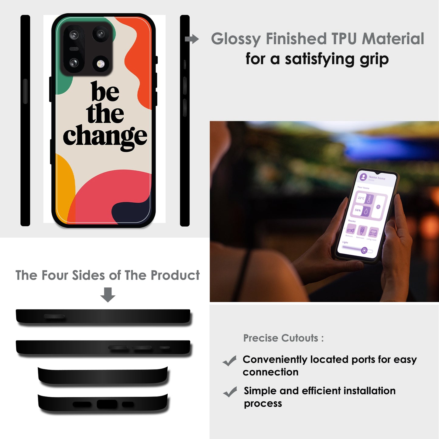 Be the Change - Glossy Metal Silicone Cases for OnePlus Models