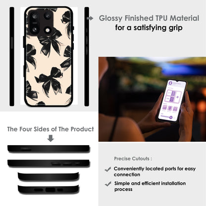 Black Bows - Glossy Metal Silicone Cases for Oneplus