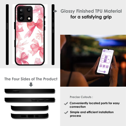 Cute Pink Bows - Glossy Metal Silicone Cases for Oneplus