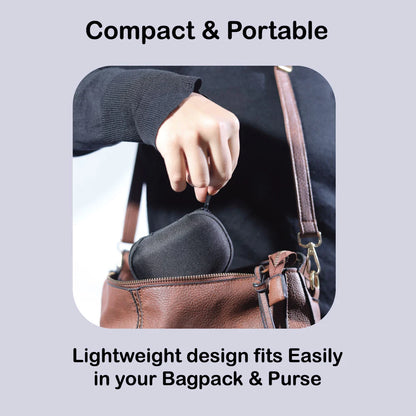 Hard Shell Protective Carrying Case for Earphones, Cables, and Small Accessories – Black Infographic