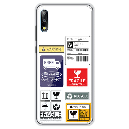Caution Labels - Clear Printed Case For ASUS ZenFone Max Pro M2