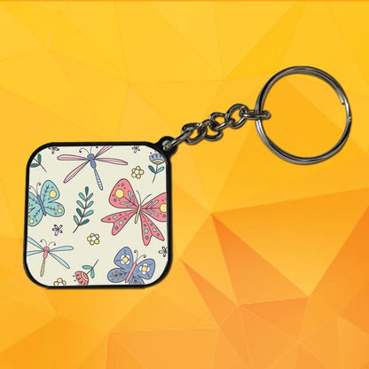 Butterfly - A Combo Of 4 Black Border Keychains