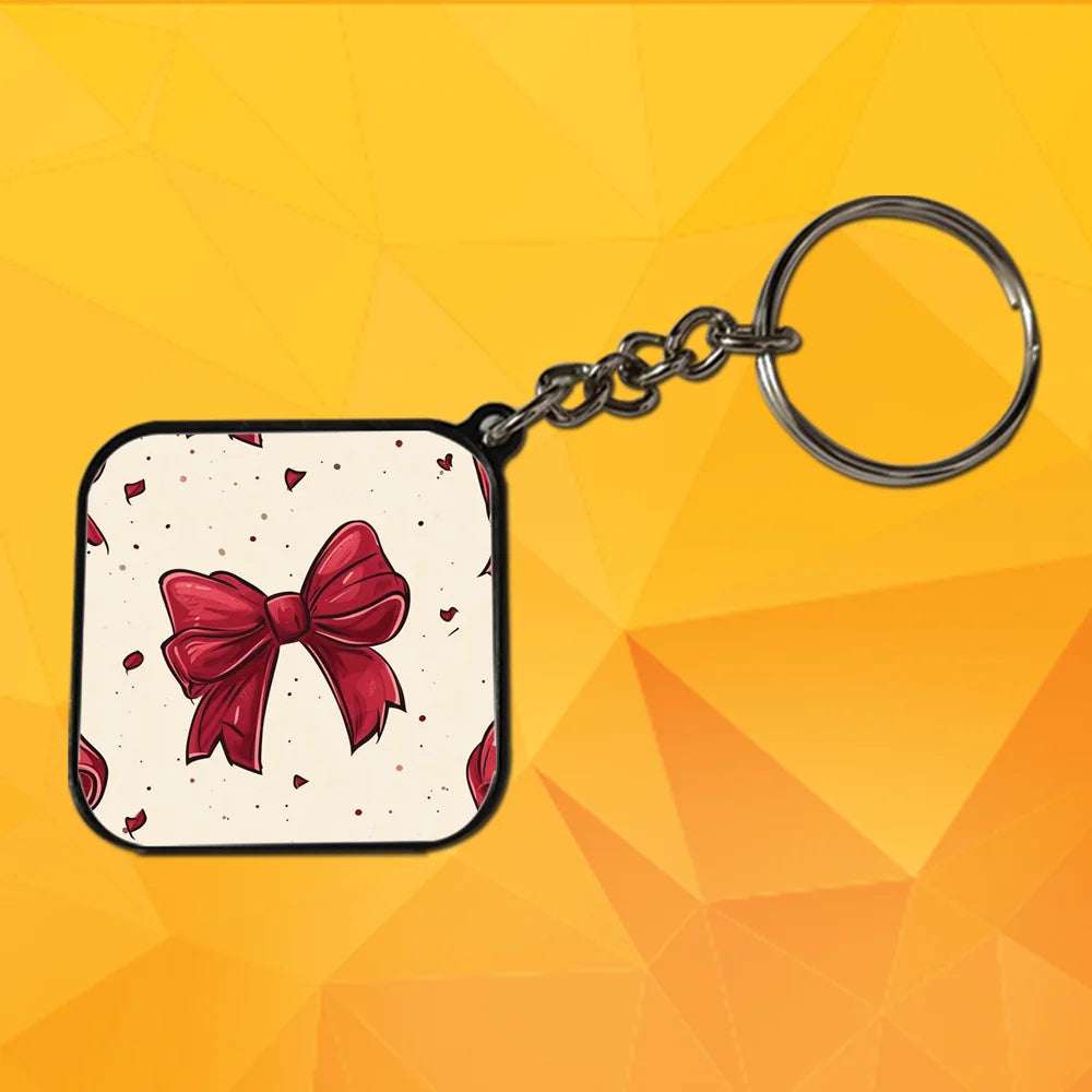 Bow - A Combo Of 4 Black Border Keychains