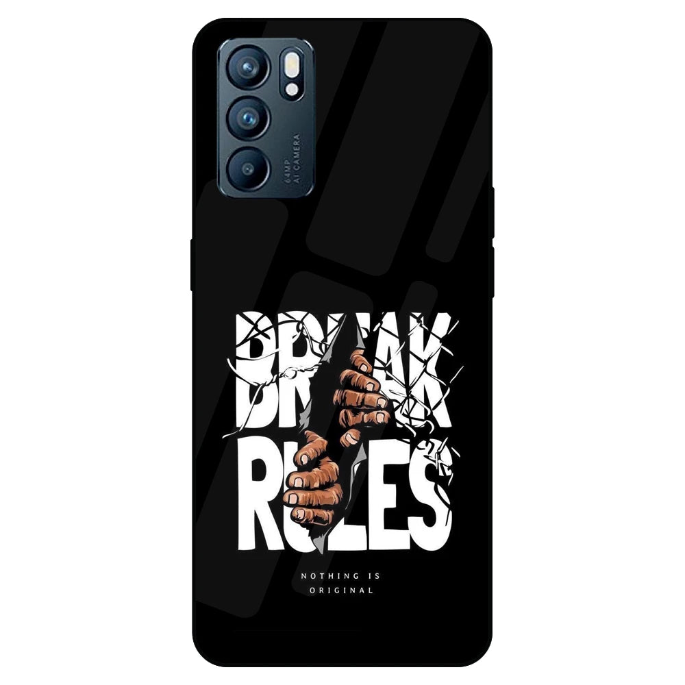 Break Rules - Glass Case For Oppo Models