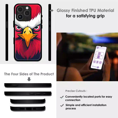 Fierce Eagle Power Art - Glossy Metal Silicone Case For Apple iPhone Infographic