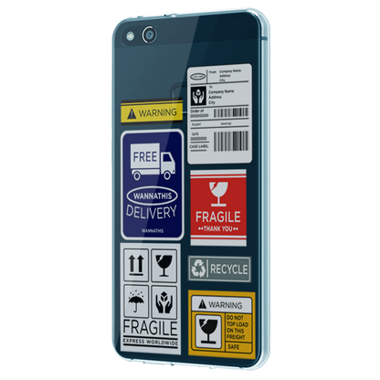 Caution Labels - Clear Printed Case infographic