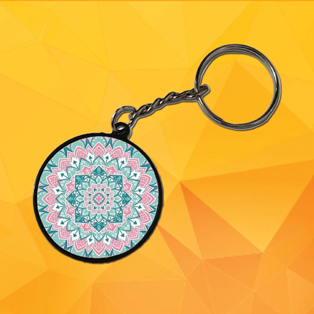 Mandala - A Combo Of 4 Black Border Keychains