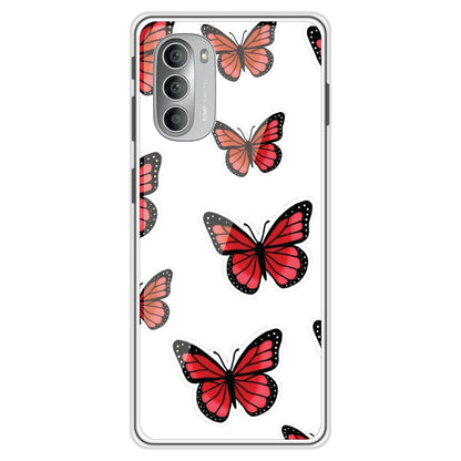 Red Butterfly - Clear Printed Silicon Case For Motorola Models
