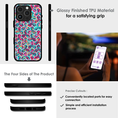 Colorful Abstract - Glossy Metal Silicone Case For Apple iPhone Infographic