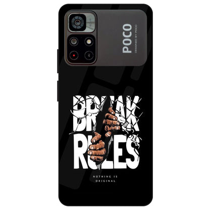 Break Rules - Glass Cases For Redmi Poco Models