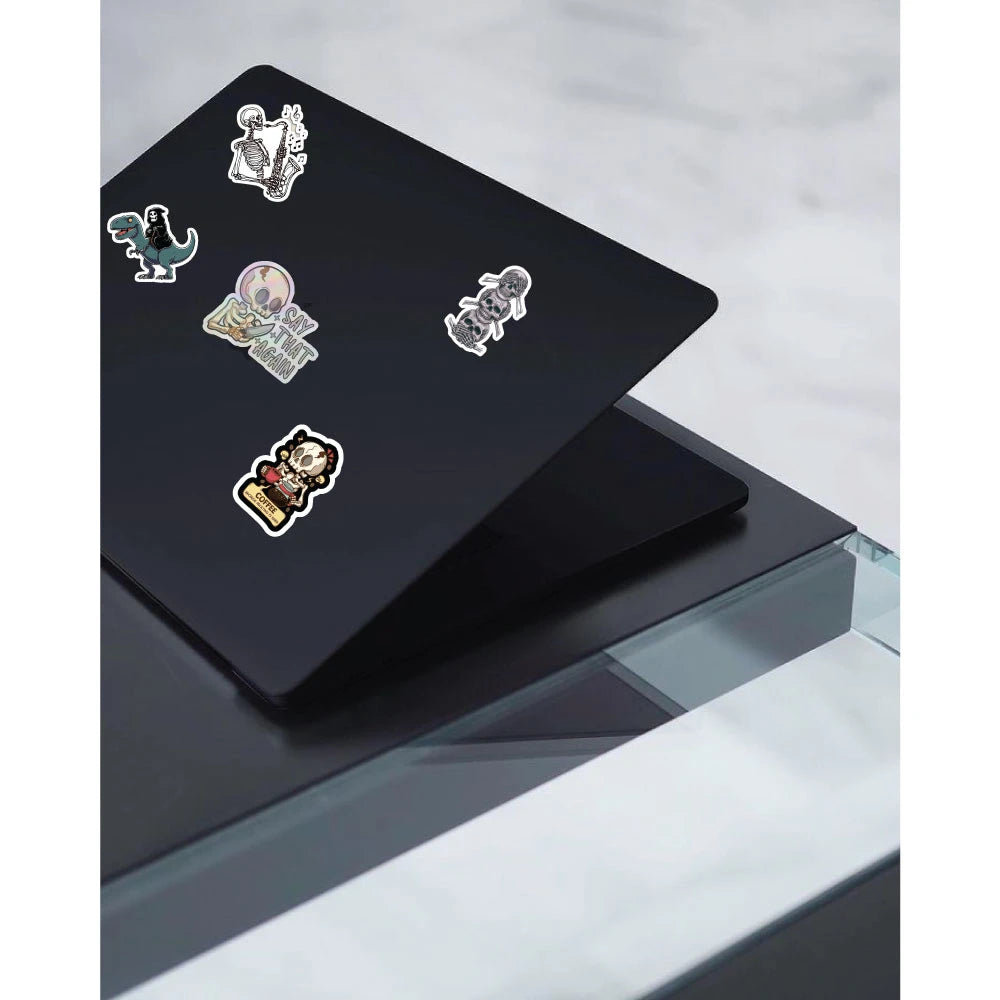 Skeleton Stickers Pack – 42+ Waterproof Goth Aesthetic Stickers Infographic