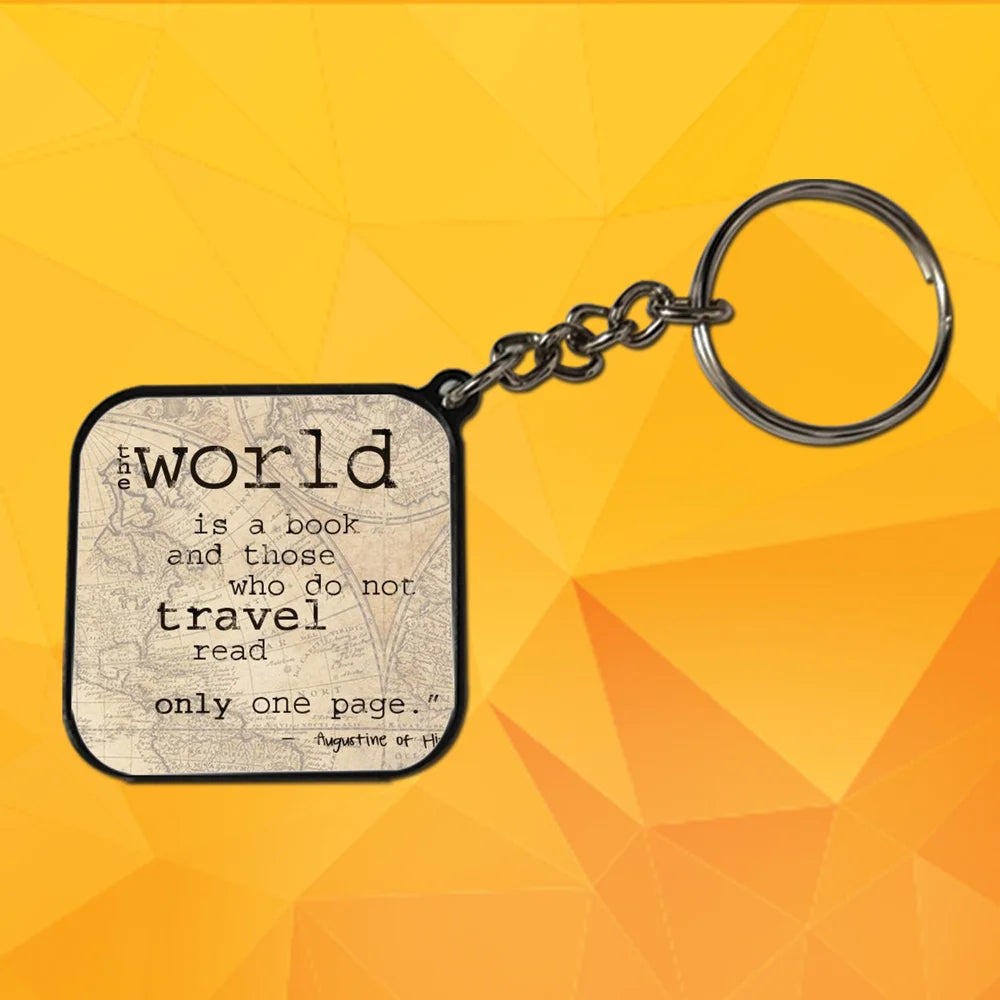 Travel - A Combo Of 4 Black Border Keychains