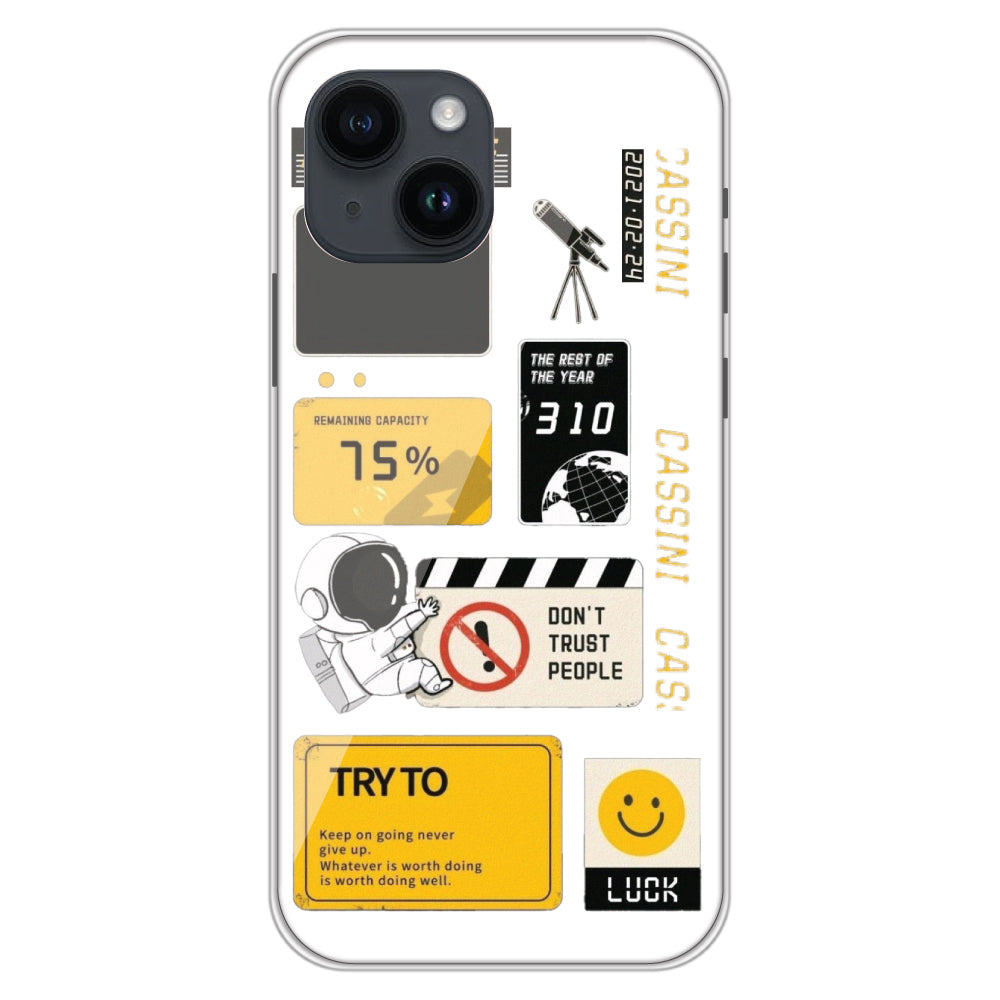 Space - Clear Printed Case For iPhone Models iphone 14