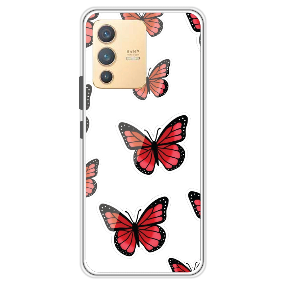 Red Butterfly - Clear Printed Case For Vivo Models