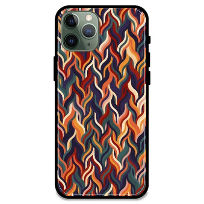 Abstract Colorful Waves - Glossy Metal Silicone Case For Apple iPhone Models- Apple iPhone 11 pro max