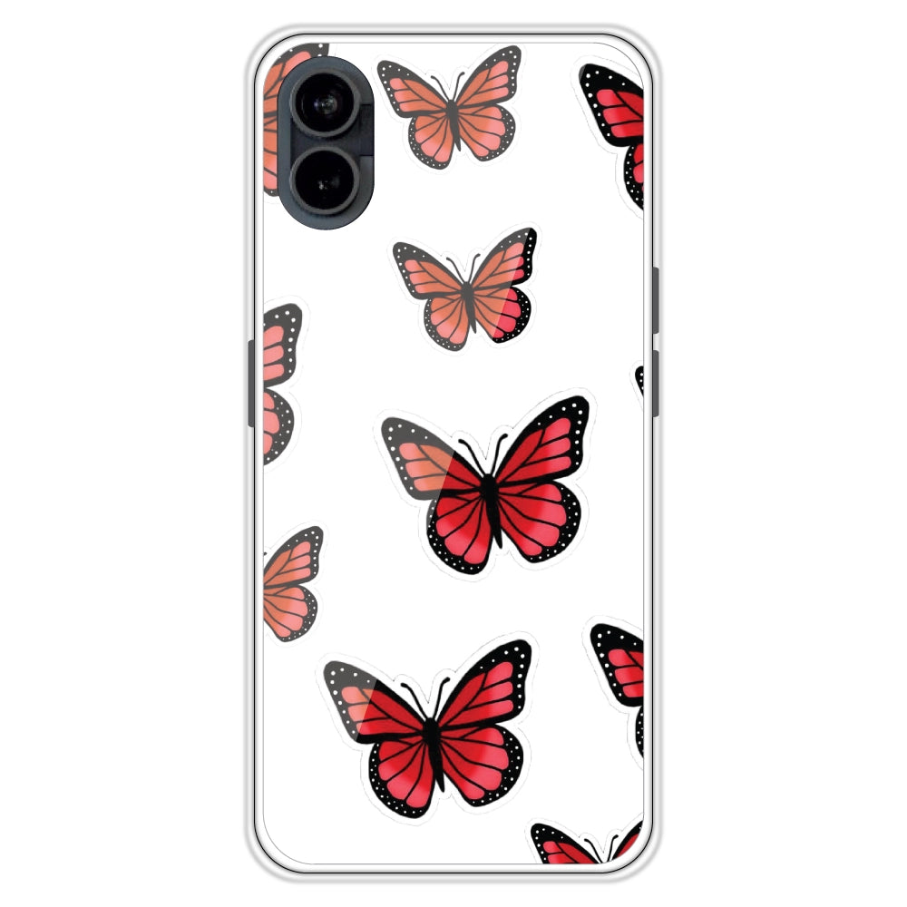 Red Butterfly - Clear Printed Case For Nothing Models