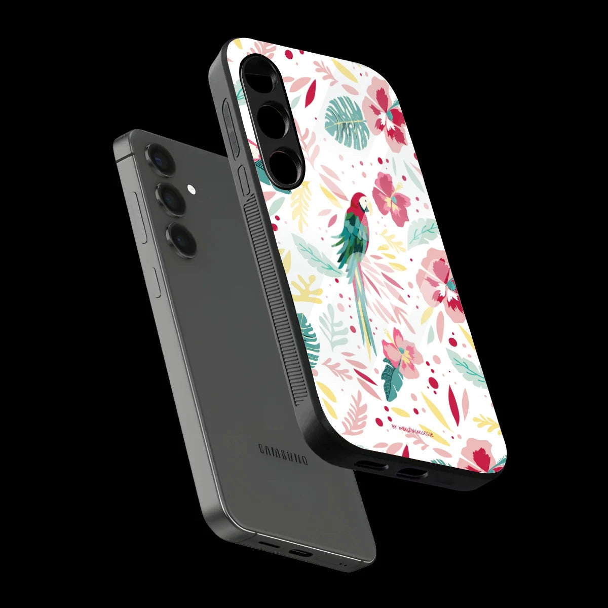 Tropical Parrot Floral - Glass Case For Samsung Galaxy Infographic