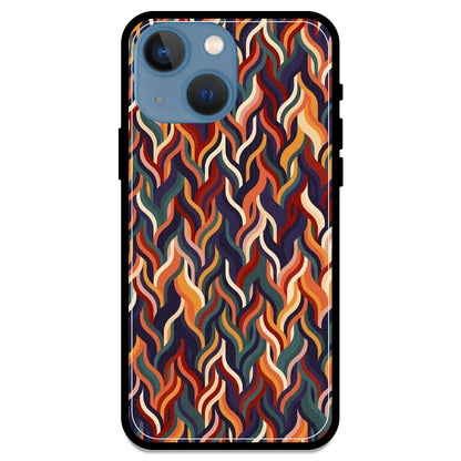 Abstract Colorful Waves - Glossy Metal Silicone Case For Apple iPhone Models- Apple iPhone 13 mini