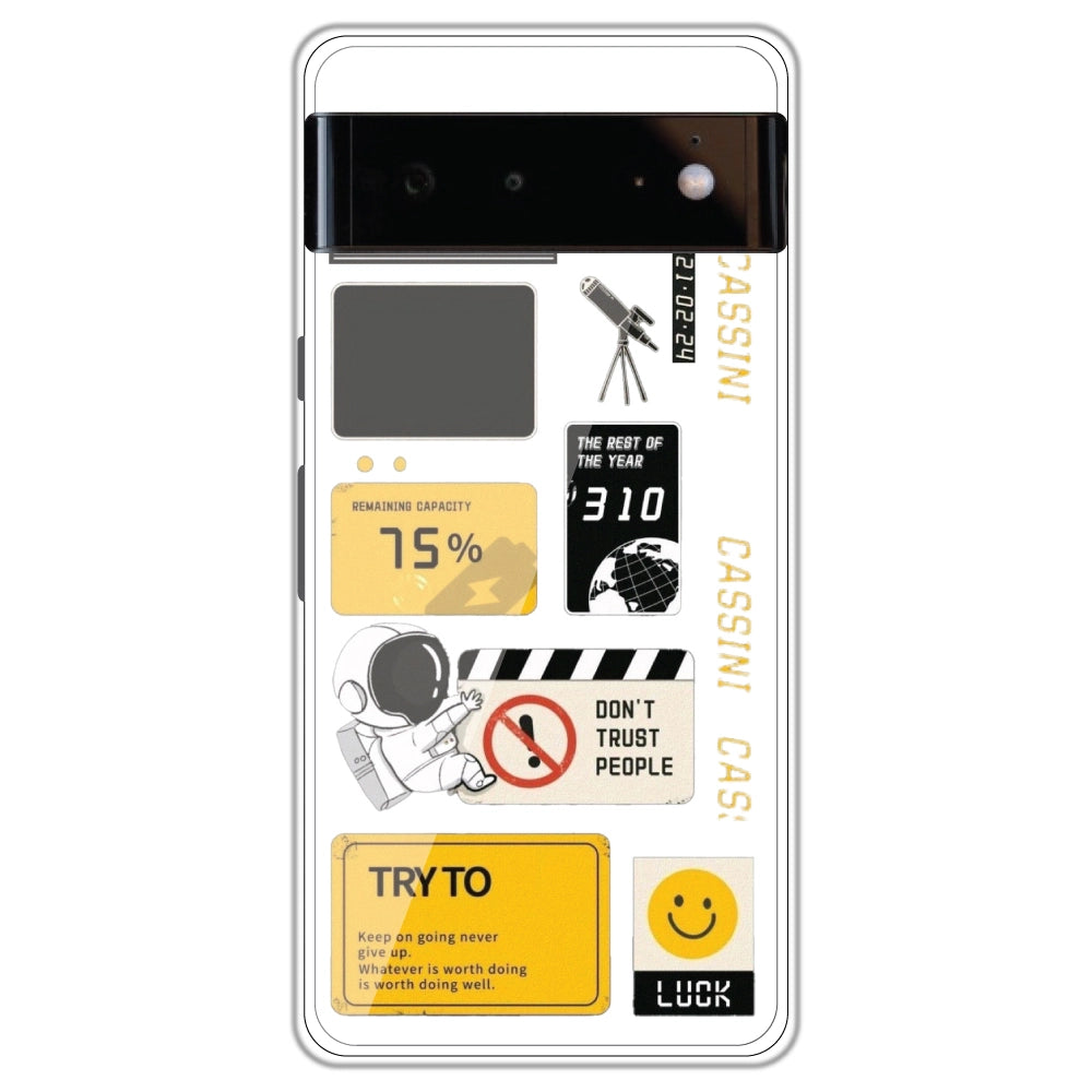 Space - Clear Printed Case For Google Models google pixel 6